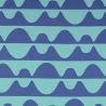 Tissu French Terry wave bleu/turquoise
