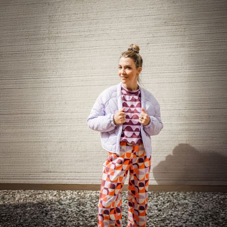 Tissu French Terry wave parme/violet