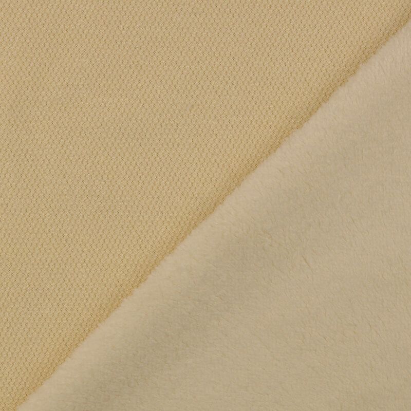 Tissu chenille vanille et fourrure écru Tissu chenille vanille et fourrure écru