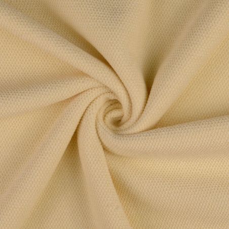 Tissu chenille vanille et fourrure écru
