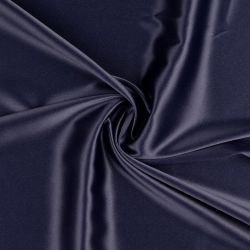 Tissu satin duchesse extensible marine