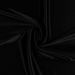 Tissu satin duchesse extensible noir 