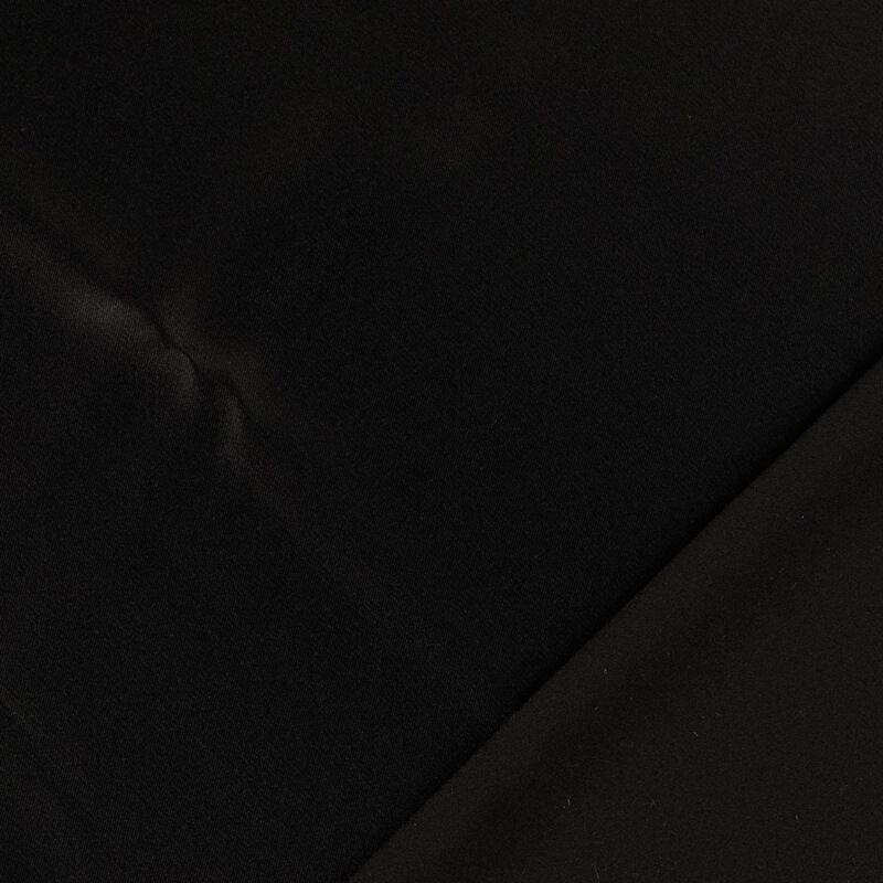 Tissu satin duchesse extensible noir 