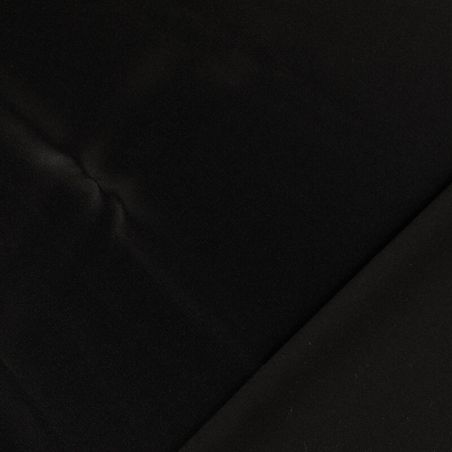 Tissu satin duchesse extensible noir 