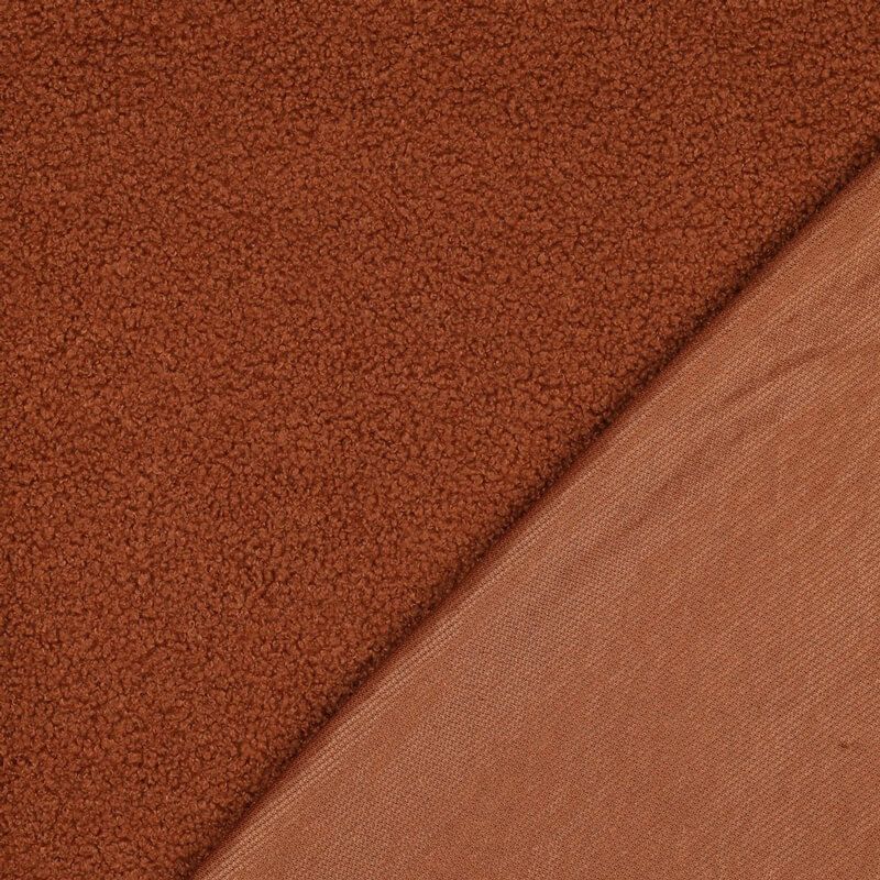 Tissu fourrure bouclette teddy caramel  Tissu fourrure bouclette teddy caramel